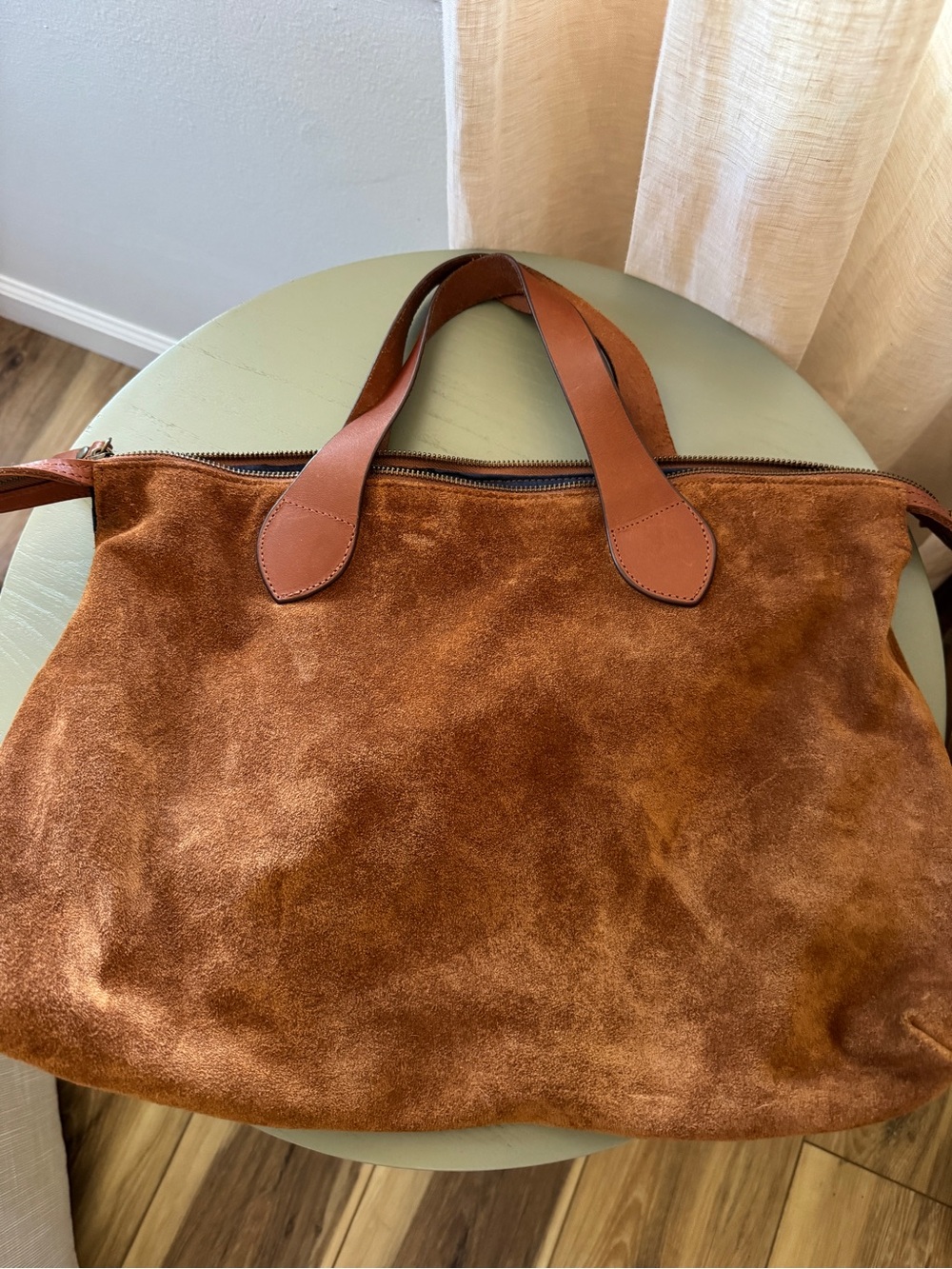 Brown Suede "Charlie" Tote Bag - Picture 11 of 12